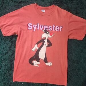 Vintage 1992 Sylvester Looney Tunes Graphic Tee Warner Bros USA Large